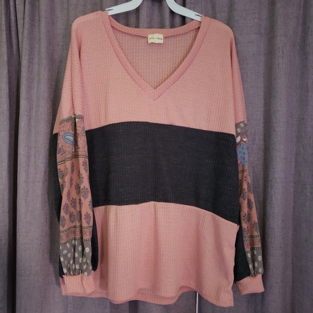 Boho Waffle Top - L